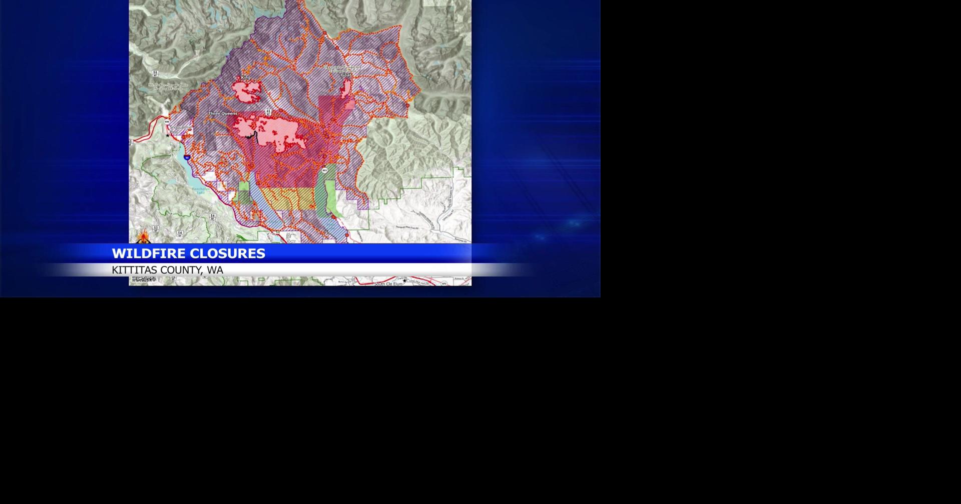 Evacuation levels lowered for Three Queens, Goat fires in Kittitas County