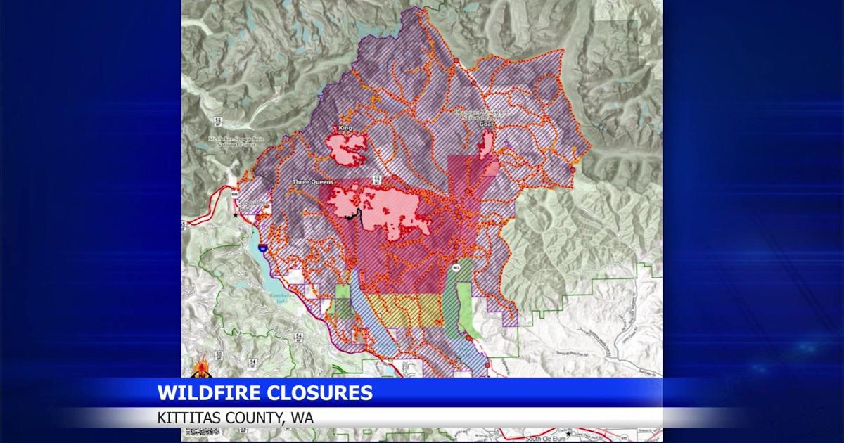 Evacuation levels lowered for Three Queens, Goat fires in Kittitas County