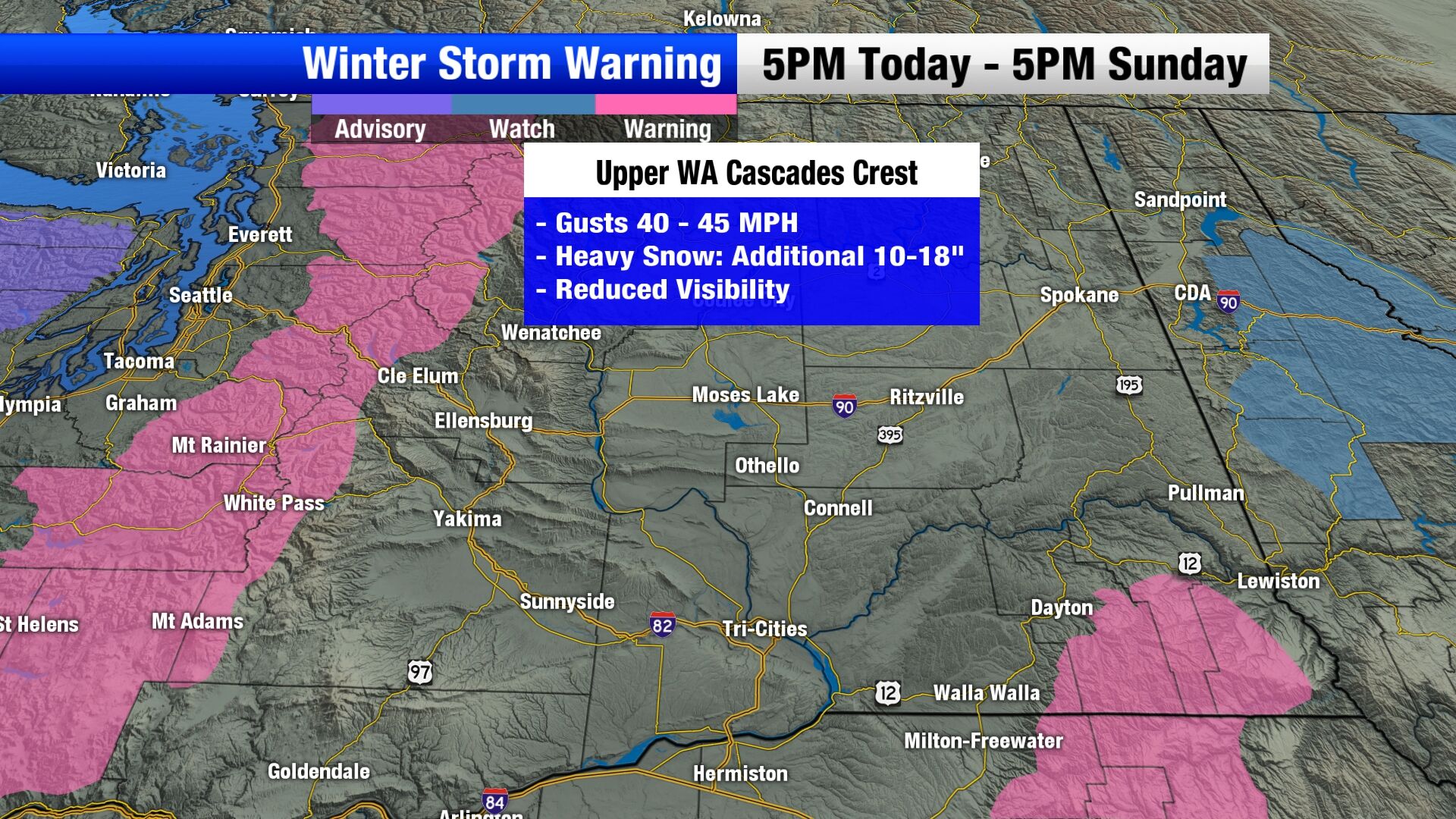 Winter Storm Warning Issued For The Upper Cascades Through The Weekend ...