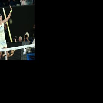 Kazakhstan's Elena Rybakina celebrates