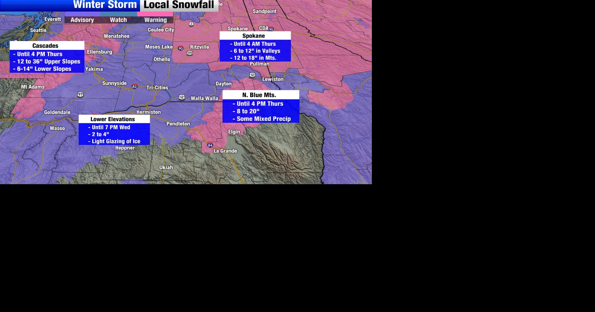 A mix of rain and snow today for Southern Washington as freezing rain