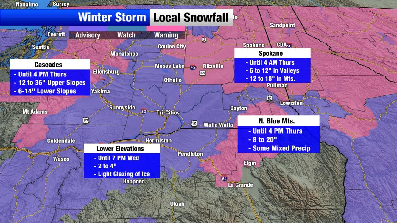 A mix of rain and snow today for Southern Washington as freezing rain
