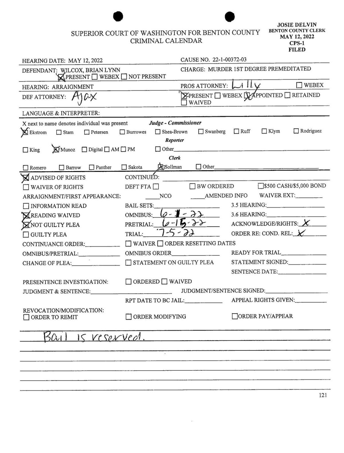 Court documents released for Kennewick murder, Brian Wilcox trial set for  July | | nbcrightnow.com