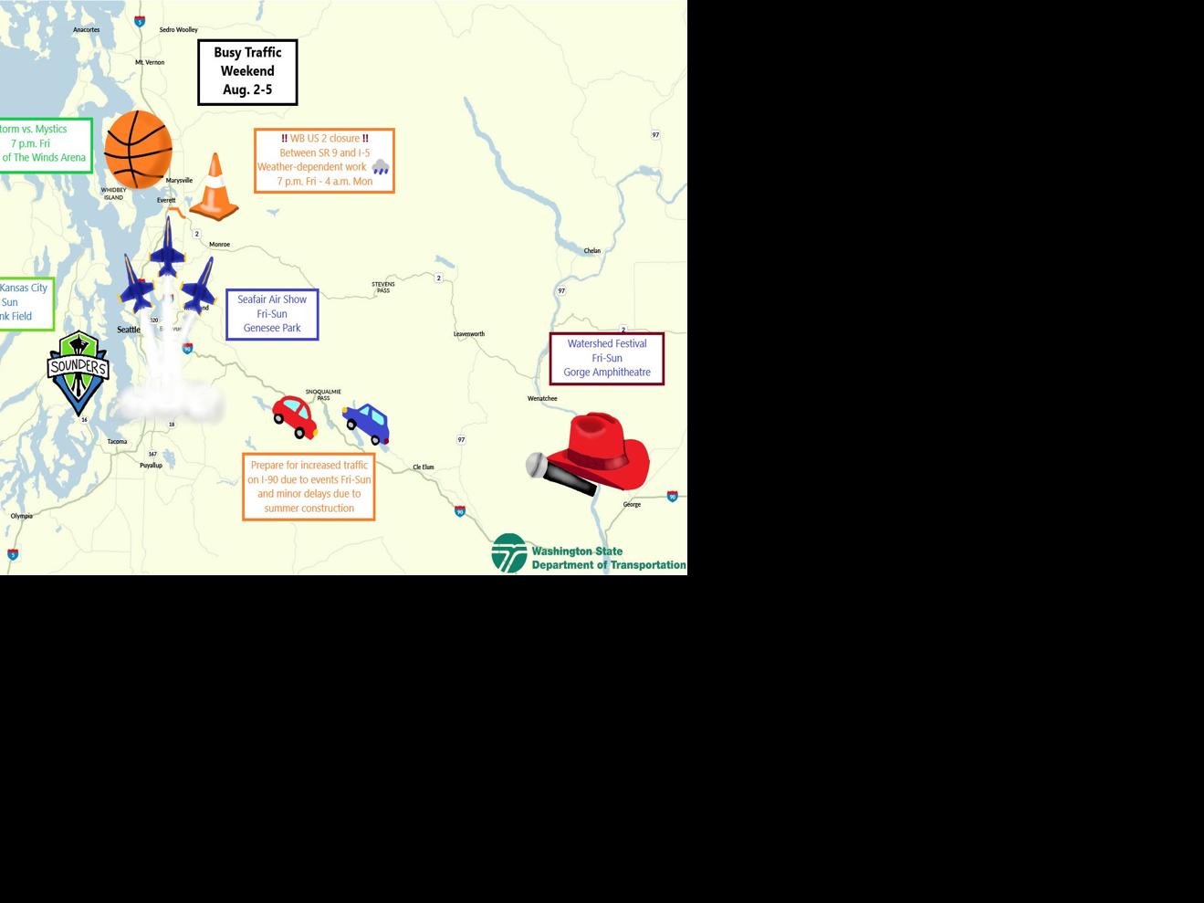 WSDOT provides helpful map of WA events happening over weekend News