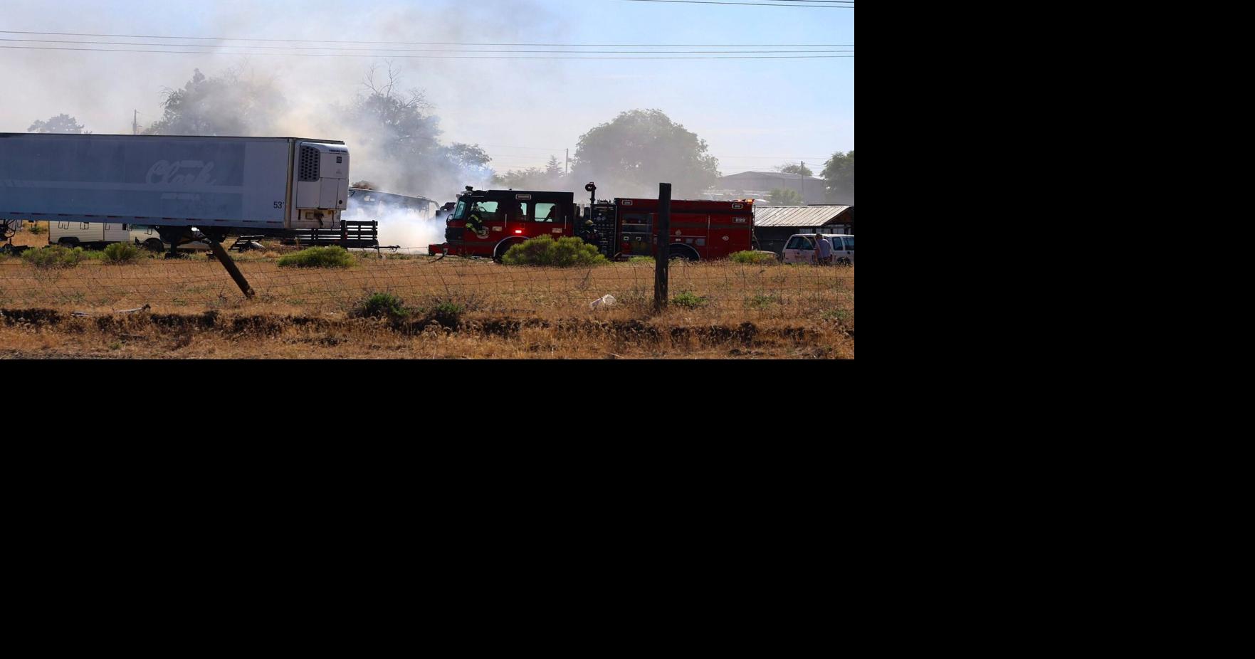 Hermiston RV fire sparks brush blaze, nearby property protected