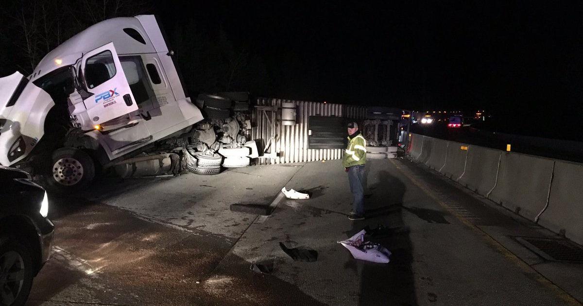 All lanes back open after semi-truck crash on I-90 along Lookout Pass ...