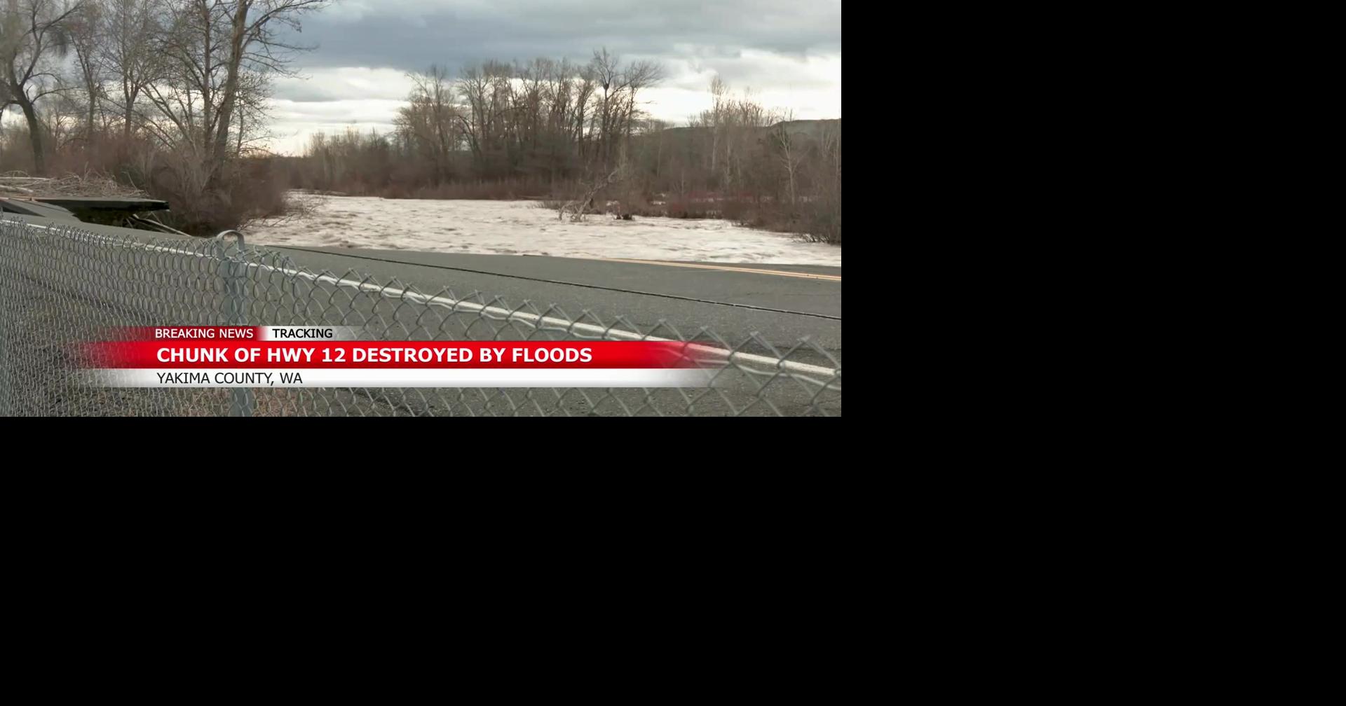 Repairs begin after chunks of Highway 12 in Naches swept away due to river erosion damage