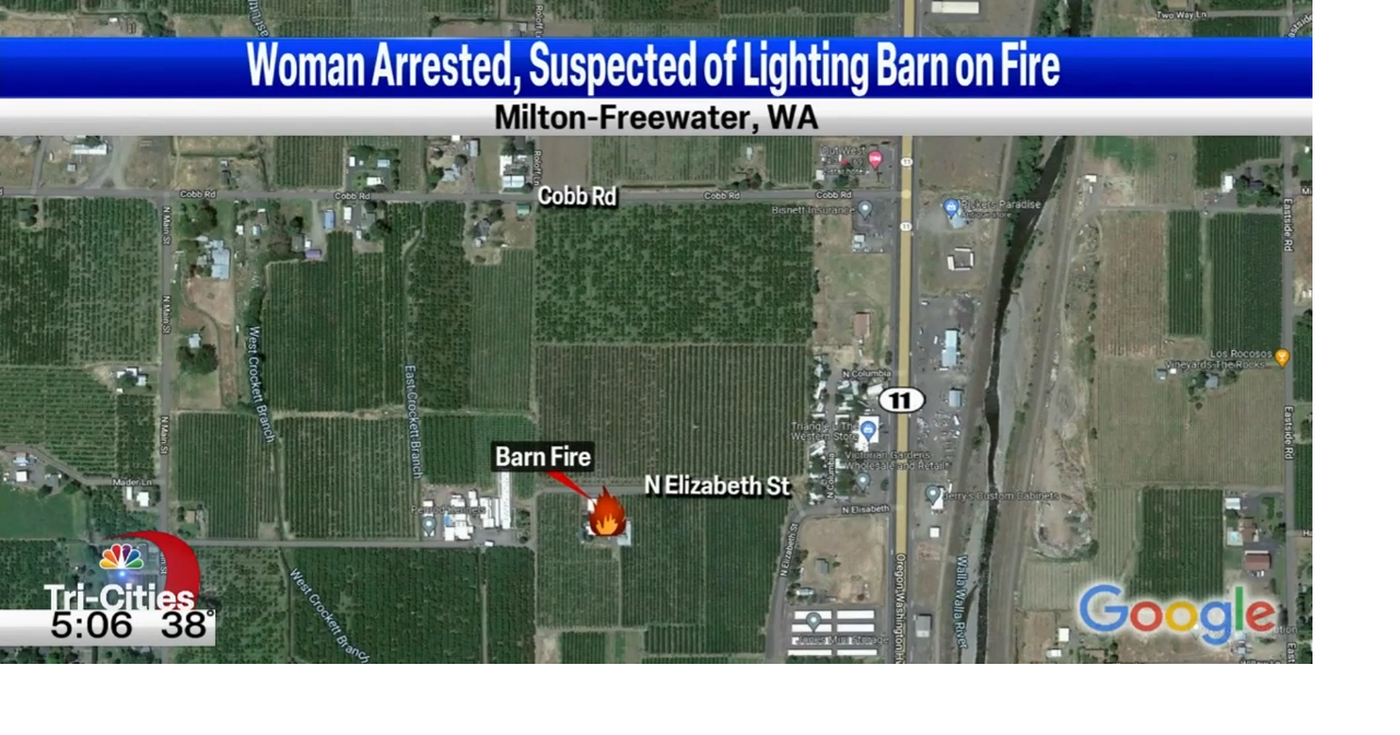 Woman arrested, suspected of lighting barn on fire with torch in Milton