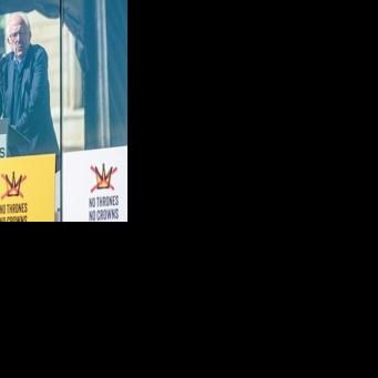 US Senator Bernie Sanders, a left-wing politician from Vermont, was among the public speakers at the rally