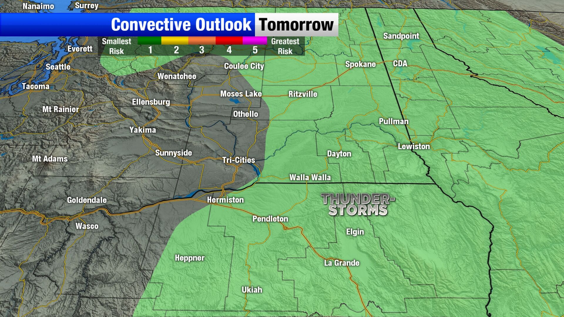 Storm Prediction Center's convective outlook for Thursday ...