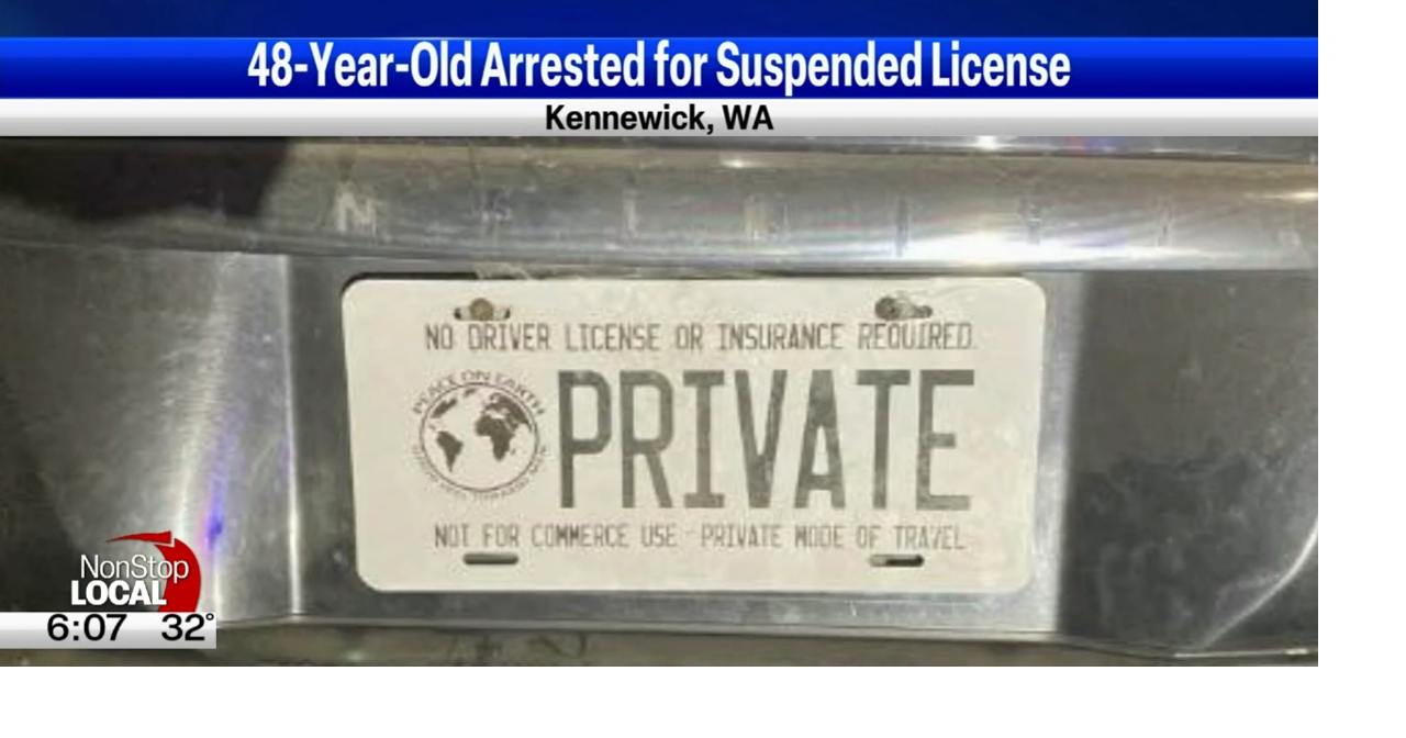 Private license plate leads to traffic stop and arrest in Kennewick | News  