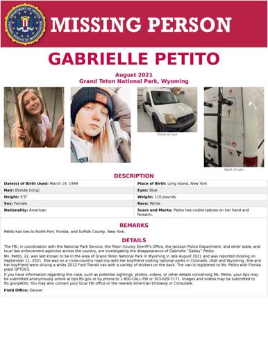Gabby Petito missing person poster