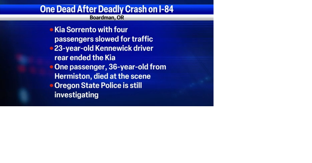 One dead after westbound I-84 crash near Boardman - Vimarsana News