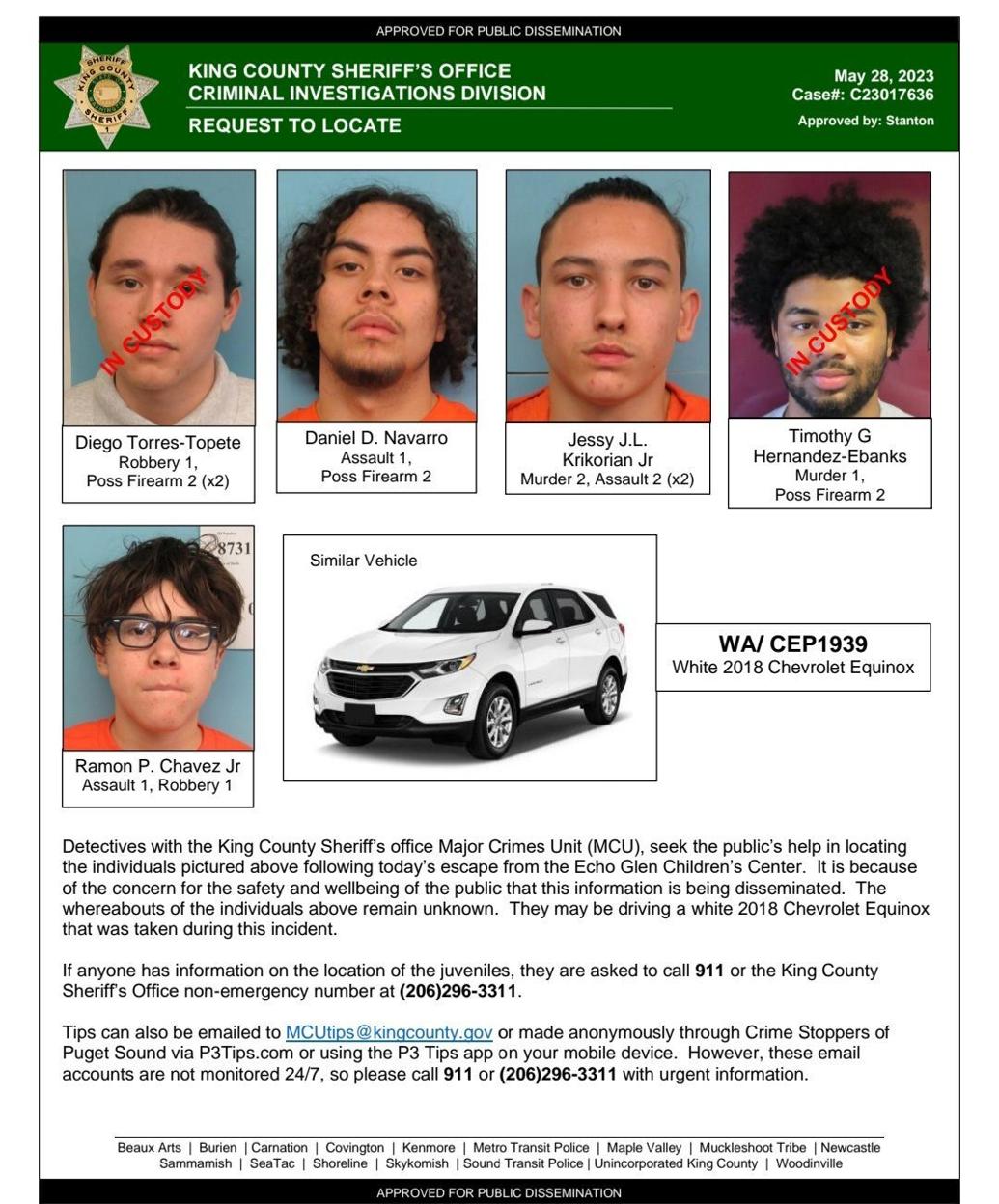 All 7 teen escapees from Echo Glen Children's Center now in custody