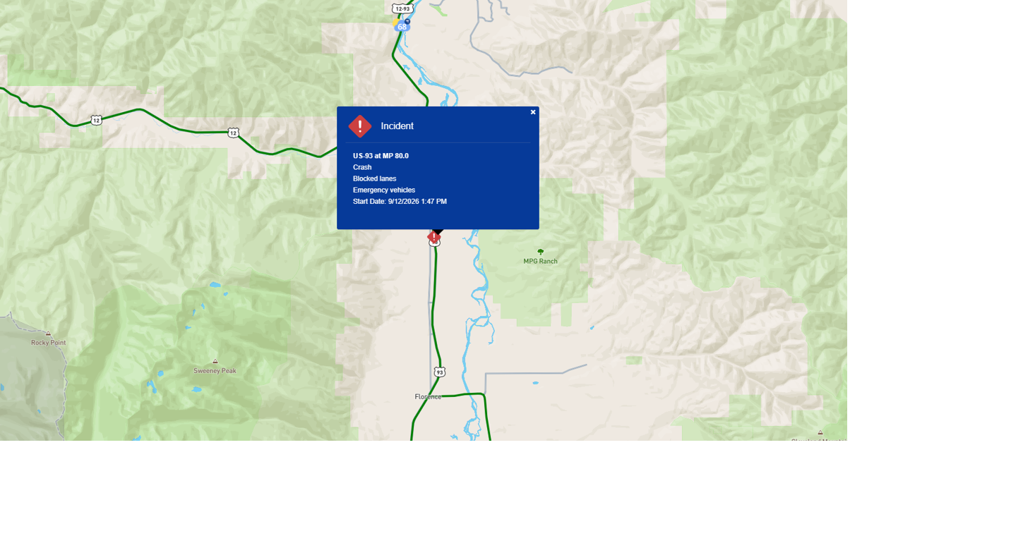 Fatal crash blocks lanes of US-93 South near mile marker 80