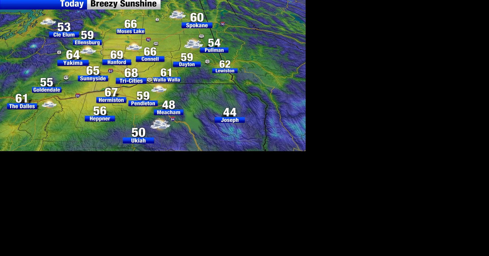 Breezy sunshine across Eastern Washington and Oregon for the start of ...