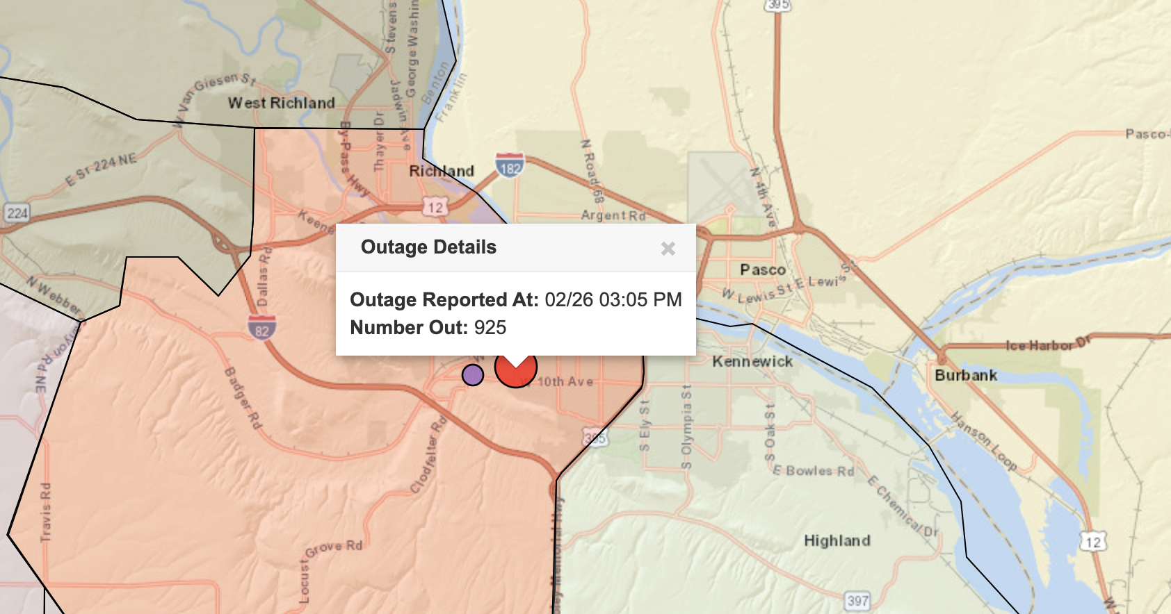 Benton PUD Outage Map Nbcrightnow Benton PUD Outage Map Nbcrightnow