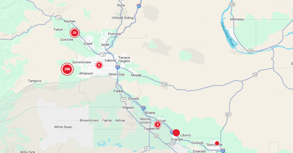 Power outages in Benton, Yakima, Walla Walla counties