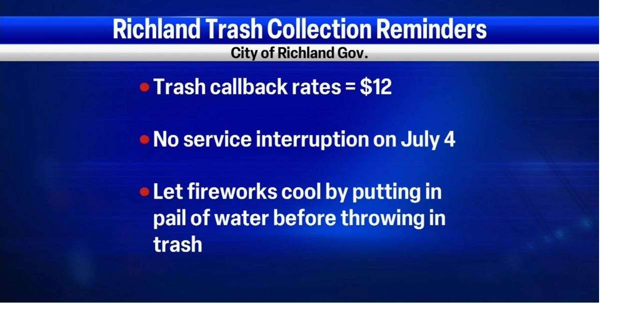 Richland announces new trash pickup schedule News
