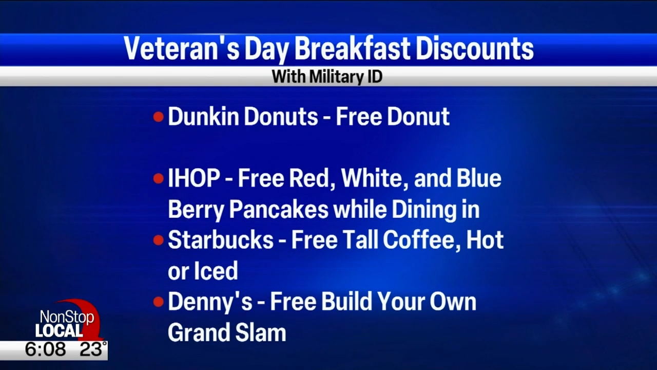 Veteran's Day free food, coffee and deals from Starbucks, Wendy's