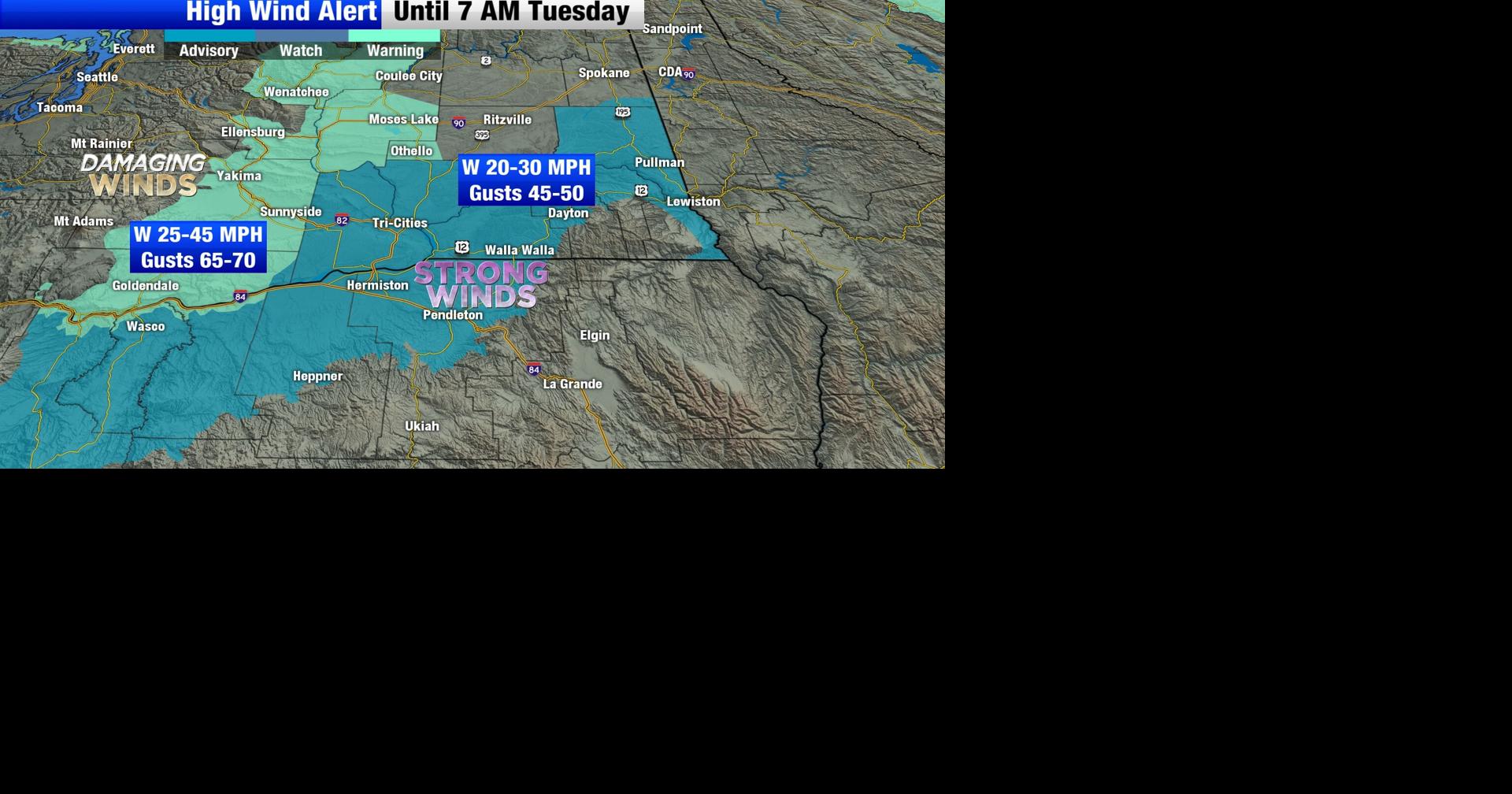 Weather Alert - Damaging wind gusts are possible until Tuesday morning ...