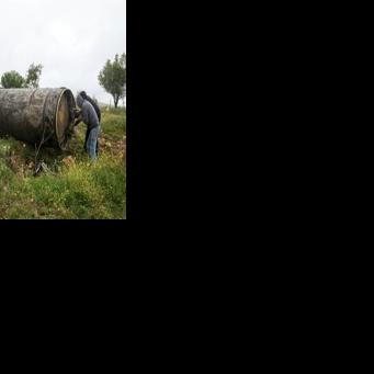 Remnants of an missile that landed in the Israeli-occupied West Bank village of Beitin on March 26, 2026