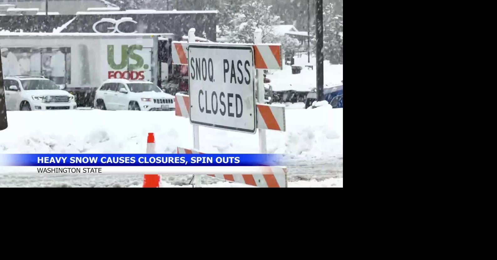 I-90 closed in both directions from North Bend to Ellensburg due to severe weather