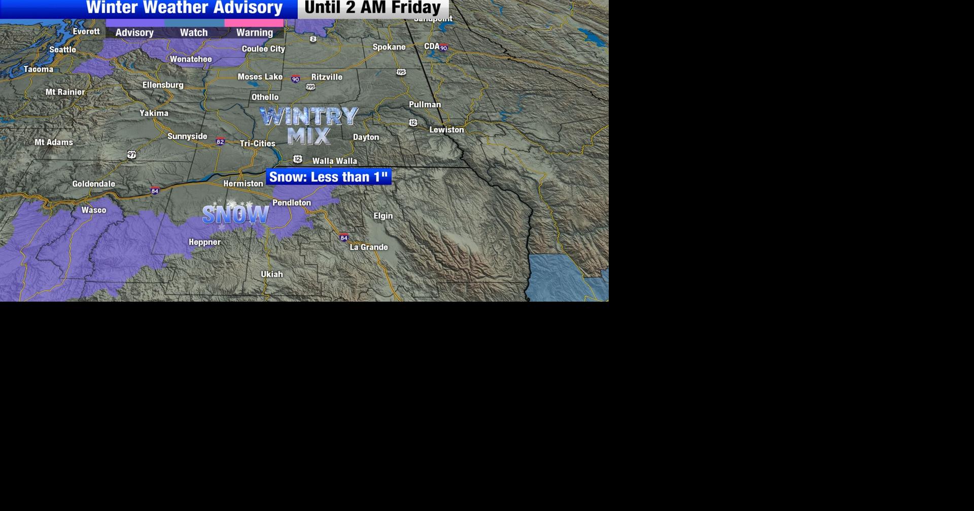 Weather Alert until 2 AM Friday for a wintry mix of rain and snow ...