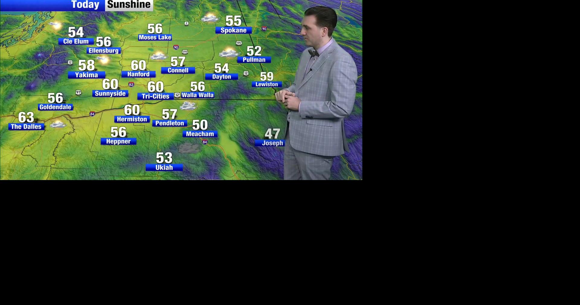 Mostly clear skies expected today, temperatures approaching the mid-50s ...