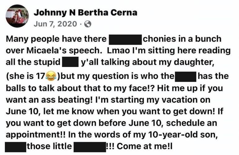 Johnny N Bertha Cerna Facebook Post