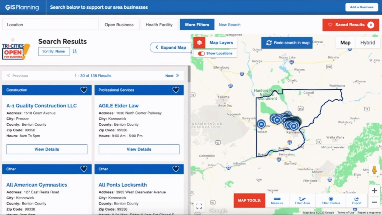 City Of Kennewick Gis Tri-Cities Open & Safe: Gis Mapping Helps Community Find Local Businesses  Taking Safety Precautions | Community | Nbcrightnow.com