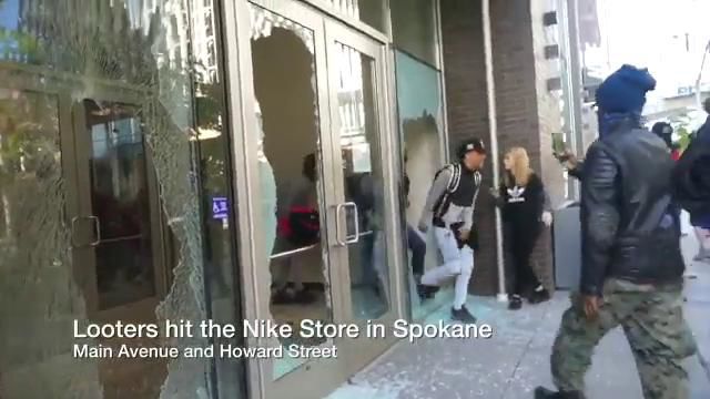 WATCH Nike store looted in downtown Spokane