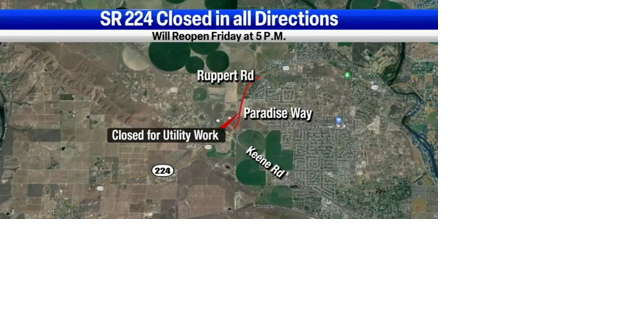 SR 224 in Richland will be closed in all directions until Oct. 27 - Vimarsana News