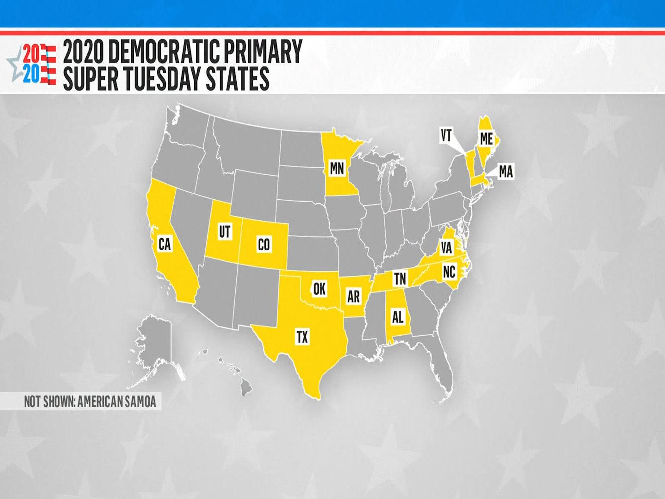 Super Tuesday 14 states across the nation are holding primaries today