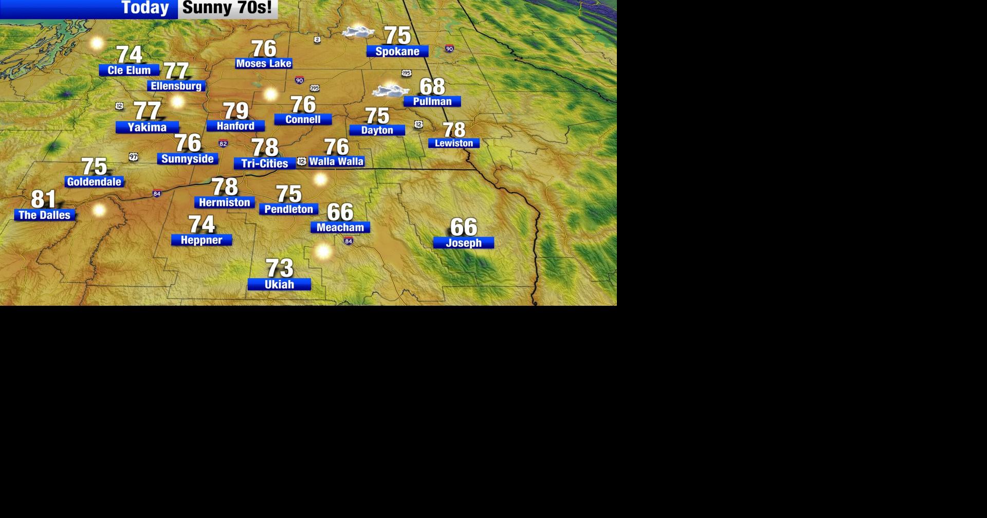 Gorgeous sunny skies and 70s for the region with a chilly night in the ...
