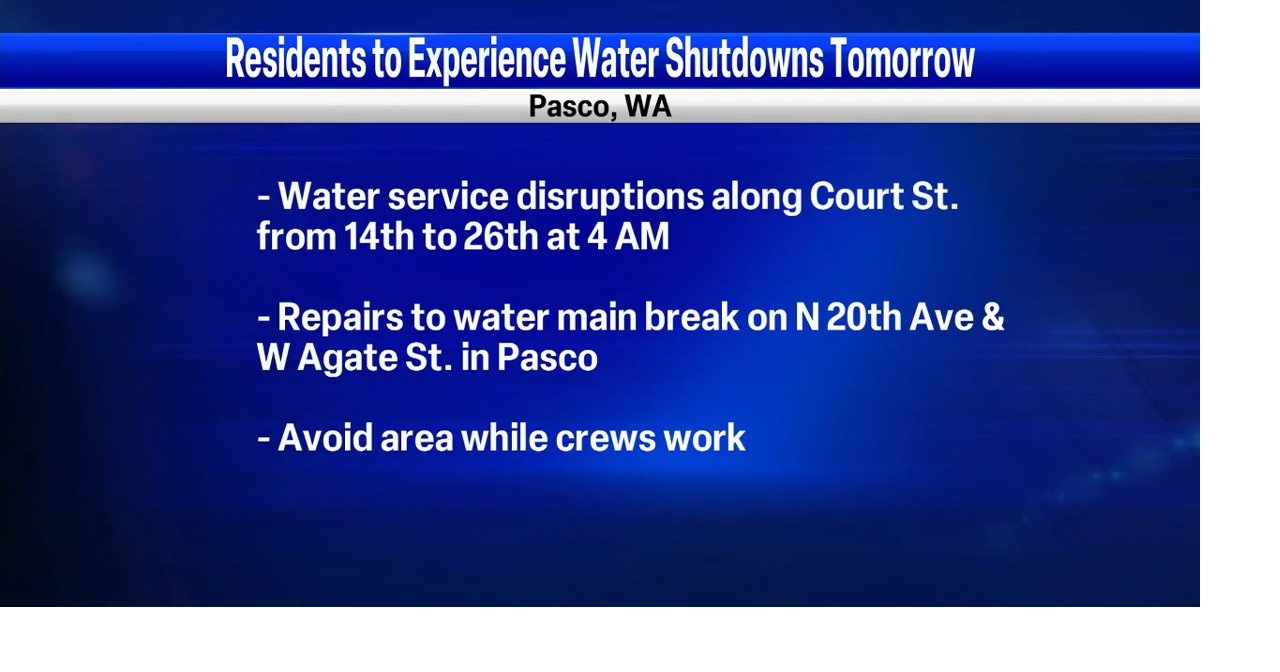 Repairs coming for Pasco water main break News