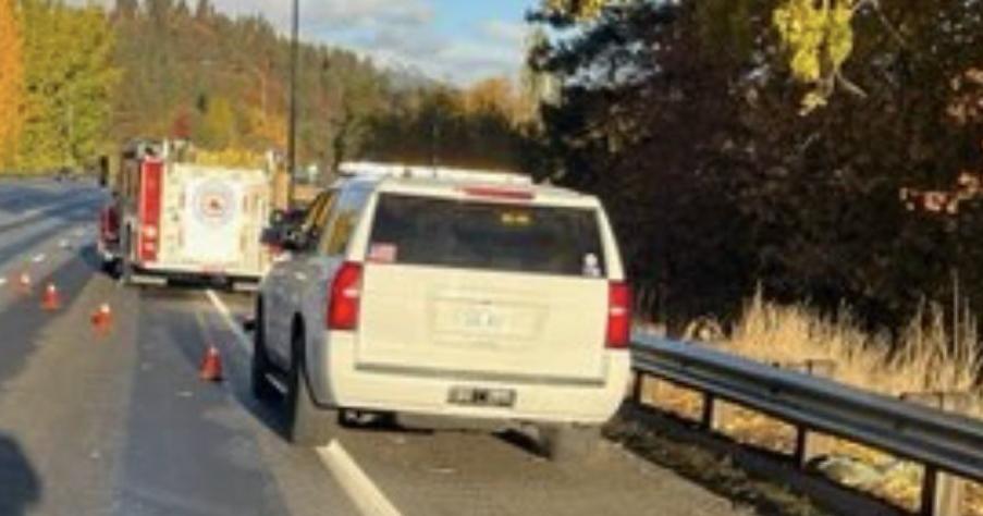 Single-car rollover crash blocking lane on State Route 2 near Dryden ...