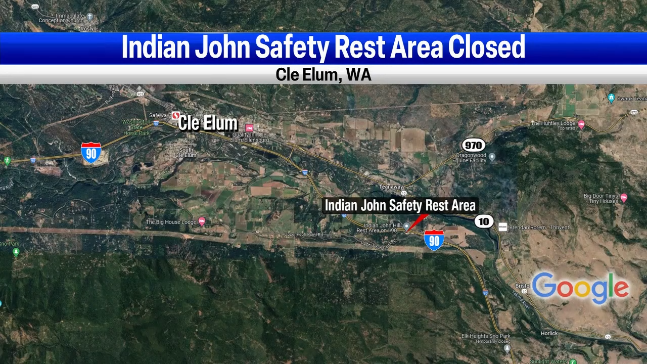 Indian John Hill rest area closed in both directions near Cle Elum 