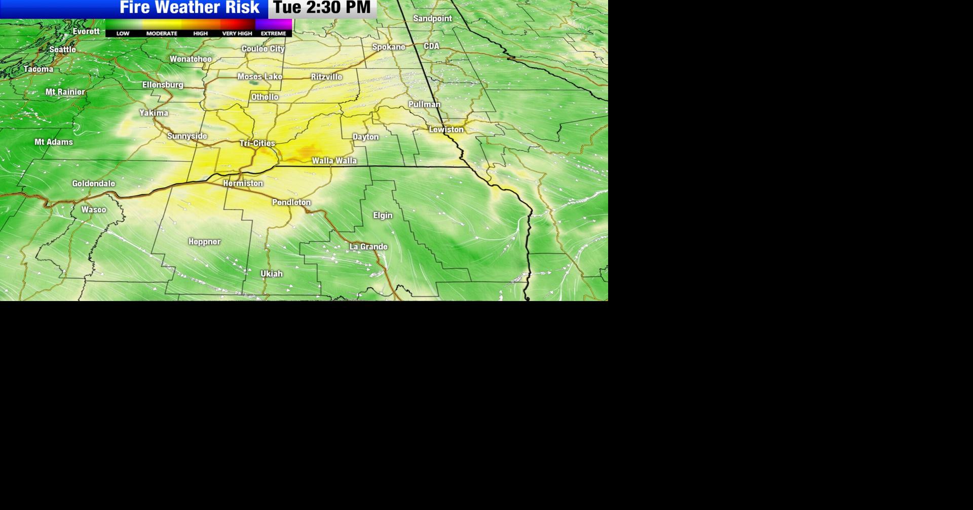 Gusty winds increasing the fire danger Tuesday afternoon | Weather ...