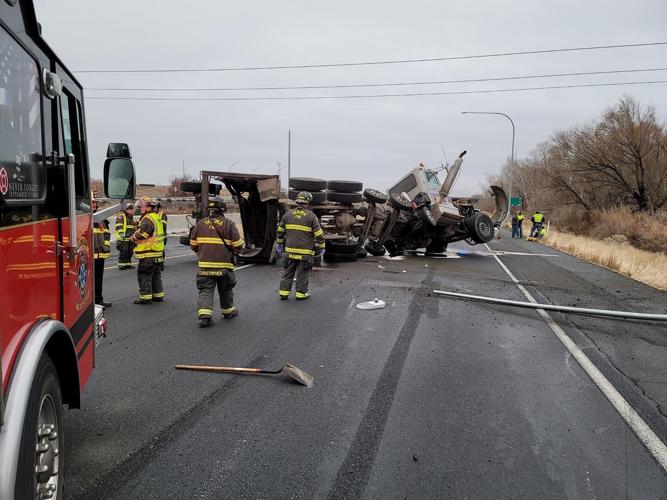 I-82 closed due to dump truck rollover