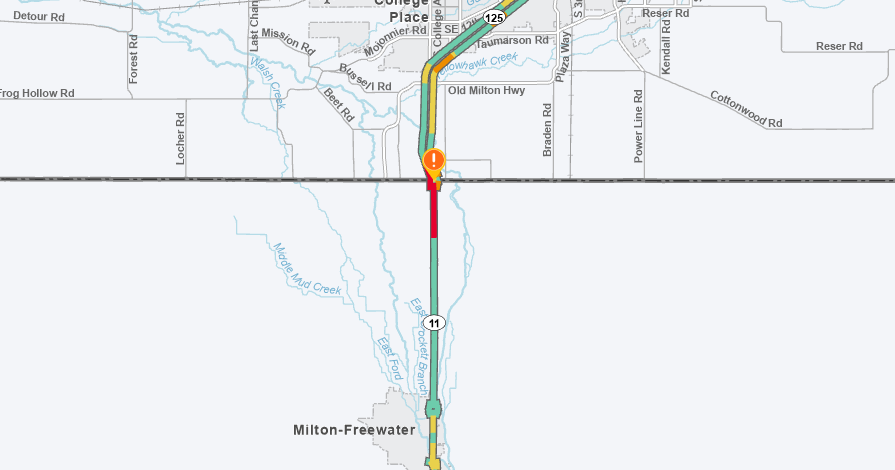 Downed power lines close SR 125 at Oregon state line