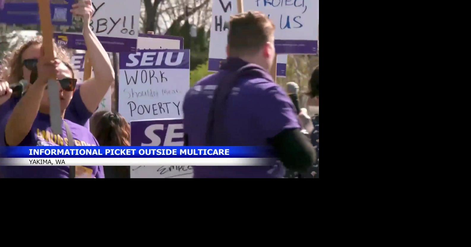 MultiCare healthcare workers in Yakima picket for higher wages