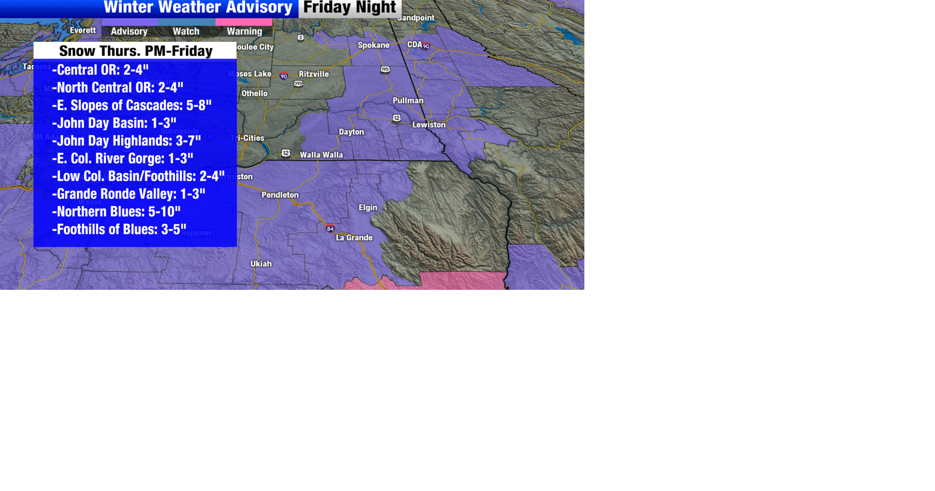 Weather Alert: Winter weather advisory for Oregon, snow and wind impact ...