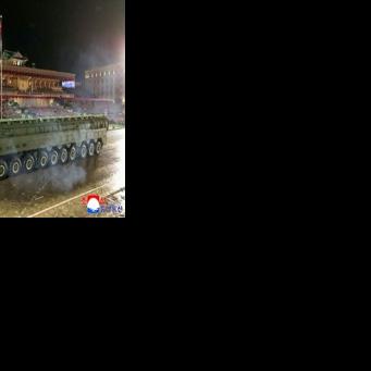 This picture taken on October 10, 2025 and released from North Korea's official Korean Central News Agency (KCNA) on October 11, 2025 shows a new intercontinental ballistic missile (ICBM) during the military parade to celebrate the 80th founding…