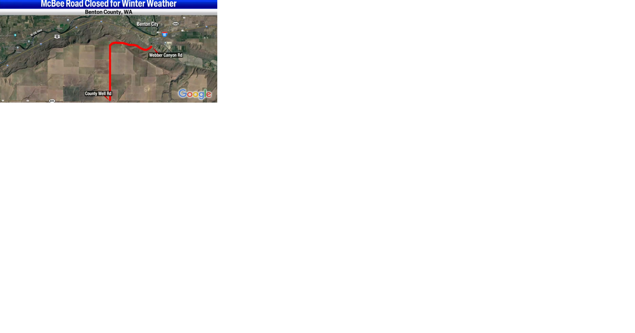 McBee Road south of Benton City closed for poor weather - Vimarsana News