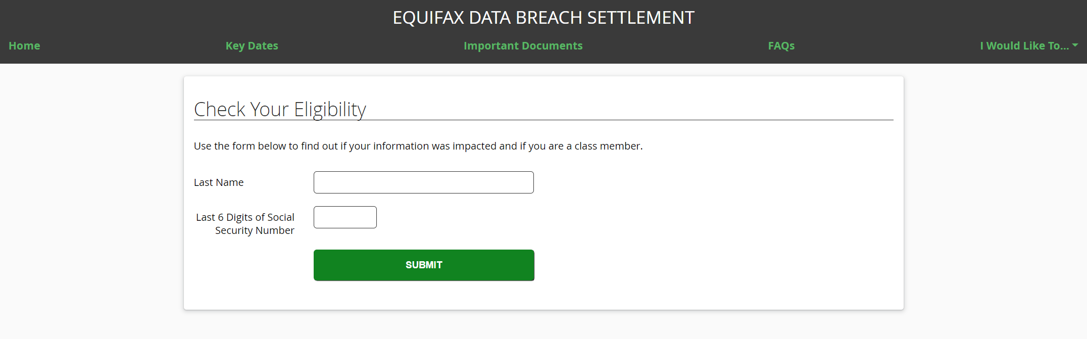 equifax data breach settlement claim