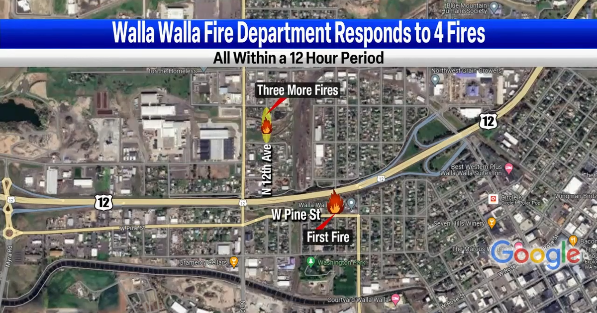 Walwa Fire Update Map Walla Walla Fire Department responds to 4 suspicious fires over 12 ...