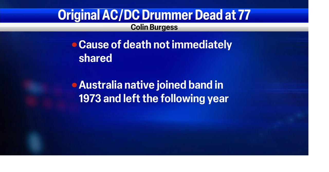 AC/DC original drummer Colin Burgess dead at 77 News