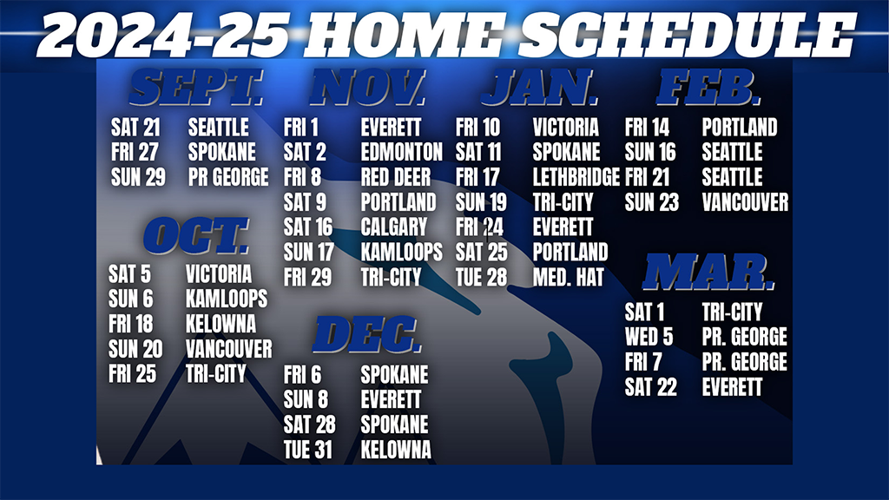 Wenatchee Wild release home schedule Sports