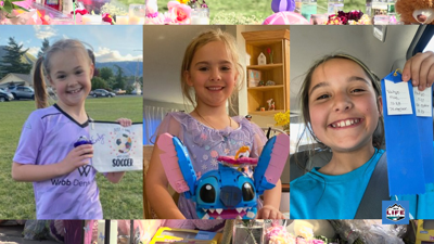 From left, Evelyn, 8, Olivia, 5, and Paityn Decker, 9.